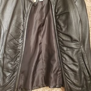 Womens leather biker jacket